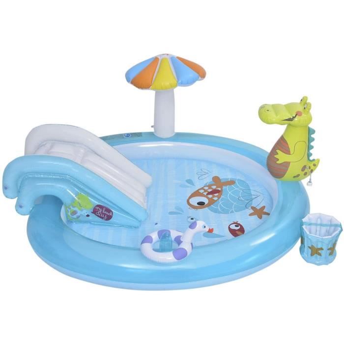 Crocodile Toboggan Aquatique Gonflable Piscine pour Enfants Piscine