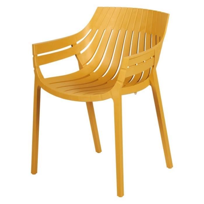 fauteuil de jardin spritz - jaune - polypropylène - confortable et contemporain