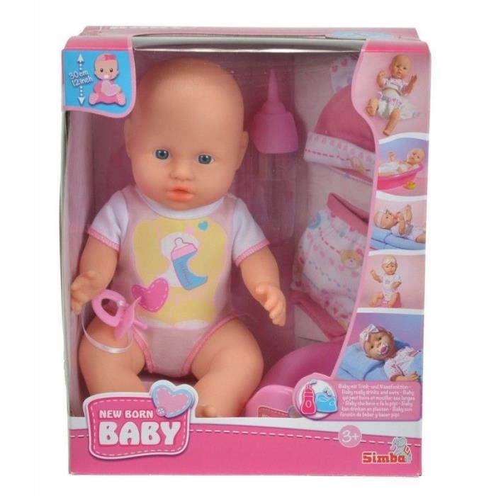 Otherway Petite poupée bébé au Corps Mou - Poupées Nouveau-né - Poupée  Nouveau-née Souriante avec kit dalimentation, Jouet p