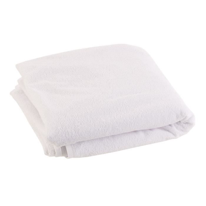Protège matelas imperméable lavable - Blanc - 90 x 200 cm - Synthétique - Chambre - Lavable