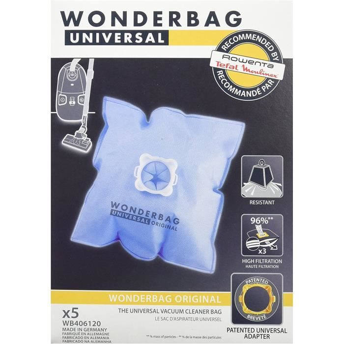 Wonderbag WB406120 boite de 5 Sacs aspirateur Wonderbag Classic Wonderbag WB406120 boite de 5 Sacs aspirateur Wonderbag Classic