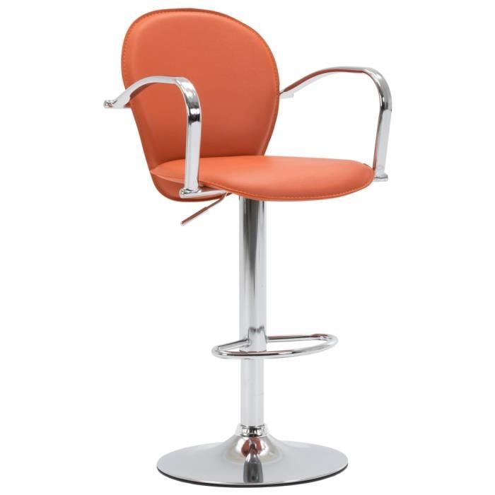 beauty®1894 fauteuil de bar style scandinave|tabouret de bar avec accoudoir orange similicuir|tabouret de salon ergonomique