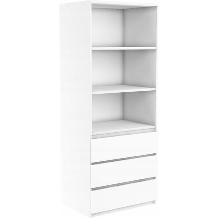 Bibliothèque scandinave ORENSE - HUCOCO - 180x74x35cm - 2 étagères