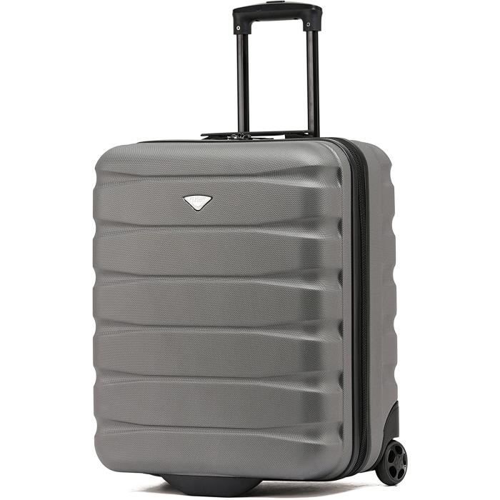 Valise Cabine TROLLEY ADC 55x34x23 Cm - 2,5 Kg, 39L, 4 Roues Doubles, Étanche - Gris Argenté