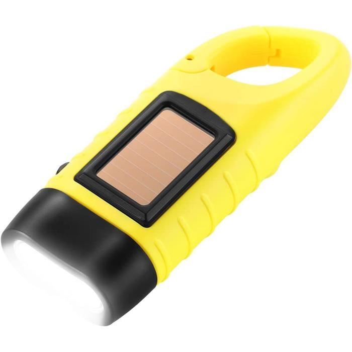 Lampe de Poche Solaire - Modèle - Jaune - Plastique ABS - Rechargeable