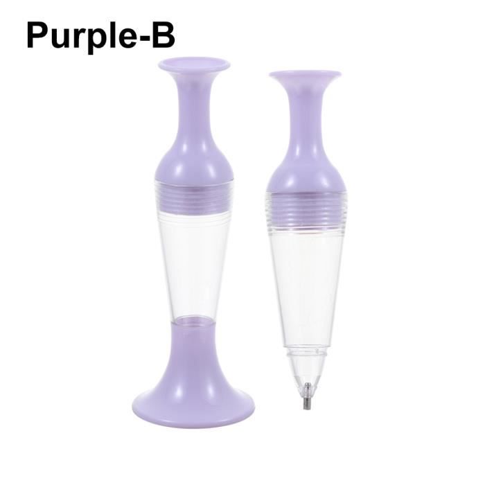 tpurple Pot de fleurs 5D pour peinture diamant, stylo à pointe, Point de croix, outil de broderie, accessoire