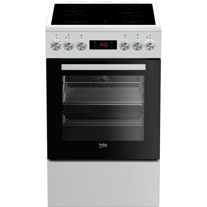 Cuisinière Vitrocéramique BEKO FSE57302GWC – 4 Foyers, 60L