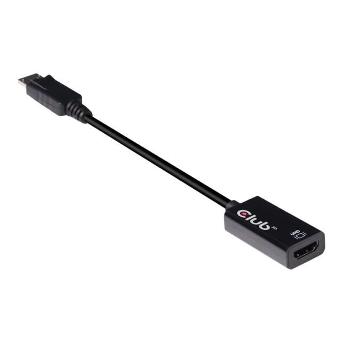Club 3D Adaptateur audio-vidéo DisplayPort - HDMI DisplayPort (M) pour HDMI (F) 19.17 cm support 4K