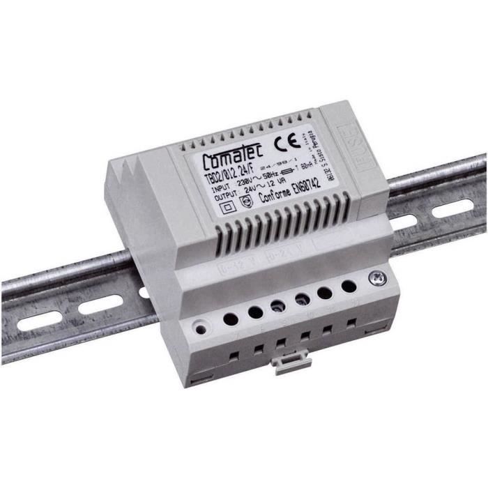 Transformateur COMATEC 230 V AC Vers 24 V AC 2 62A Rail DIN 8 transformateur-comatec-230-v-ac-vers-24-v-ac-2-62a-rail-din-8