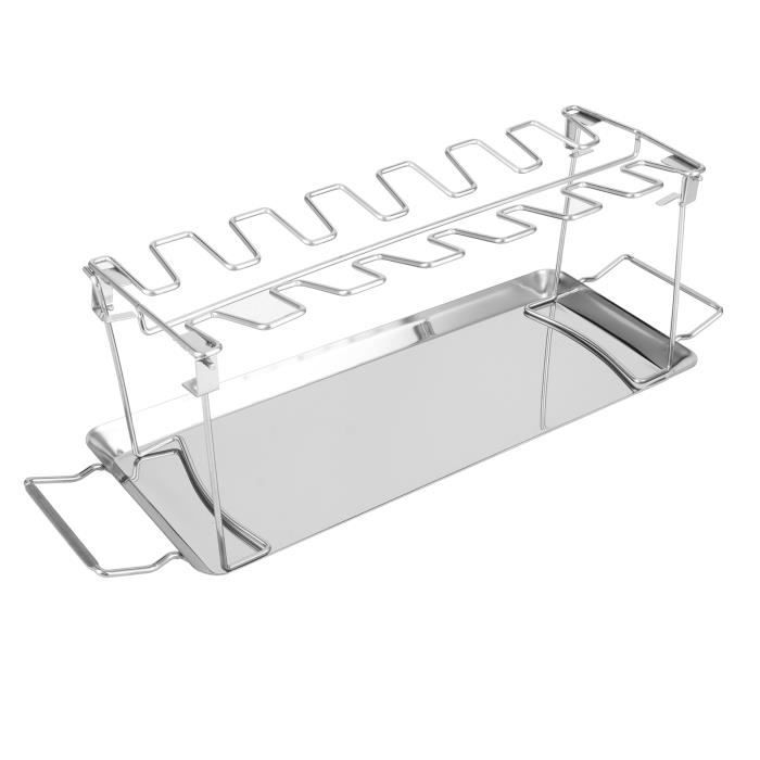 Lot De 2 Grilles à Cuisses De Poulet Pliables En Inox – Support De Cuisson Pour Four Et BBQ