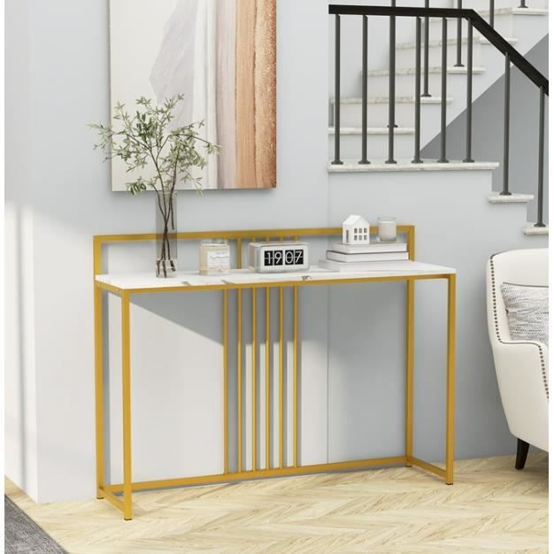 DREAMADE Table Console Table D'Entrée En Bois Style Bohème Moderne Avec Tiroir En Rotin Et