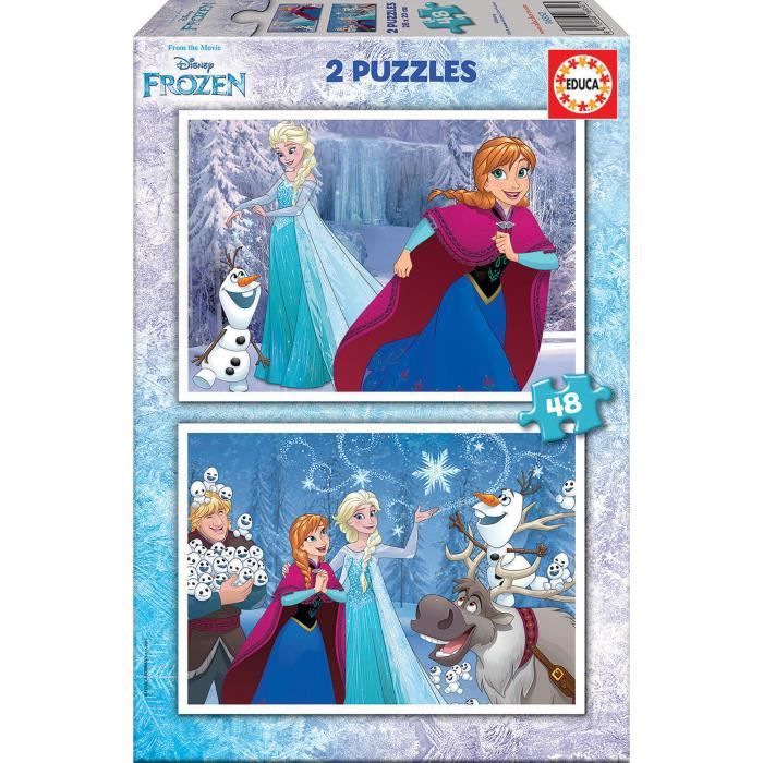Puzzle La Reine des Neiges - EDUCA - 2x48 pièces - Pour enfants à partir de 4  ans - Cdiscount Jeux - Jouets