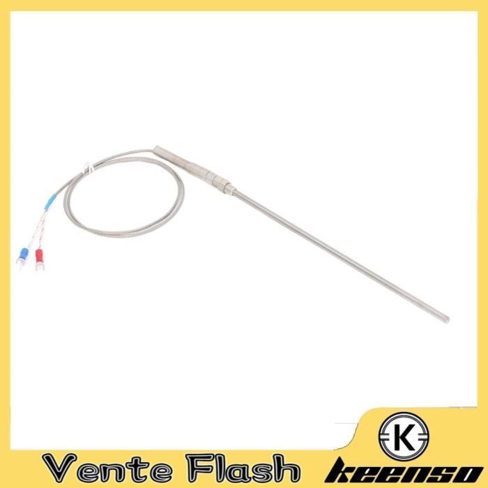 Thermocouple Type K Avec Fiche - Sonde Inox 1.6x150mm, Câble 1m, Plage -50°C à 1100°C, Pour Mesure Température