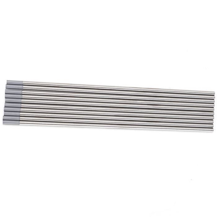 Électrodes Tungstène Cérium WC20 2% - Ø1.6x175mm - 10 Pièces Pour Soudure TIG - Universelles, Grises