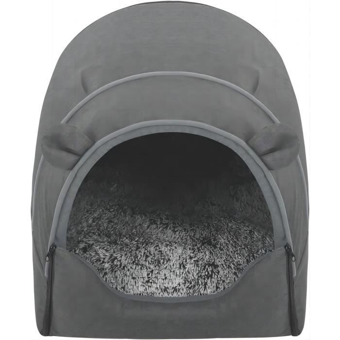 Comparer les prix de EUGAD Niche pour Chien ou Chat Intérieur, Lit niche avec coussin amovible lavable rembourré, 46x52x52cm, Gris E0AG0049