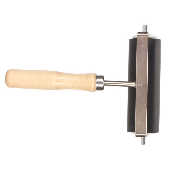 Rouleau Brayer En Caoutchouc 3,9 Pouces Avec Manche En Bois – Pour Encrage, Gravure, Impression, Scrapbooking – Outil Artistique