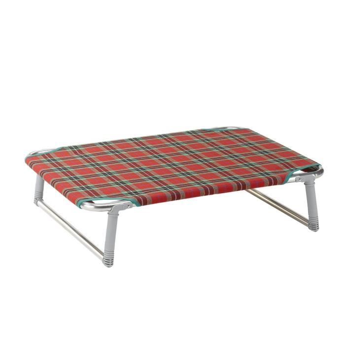 Ferplast Lit pliable pour chiens DREAM 80, avec structure solide en aluminium avec élastiques renforcés, toile en tissu, 84 x 54 x h 18 cm Taupe