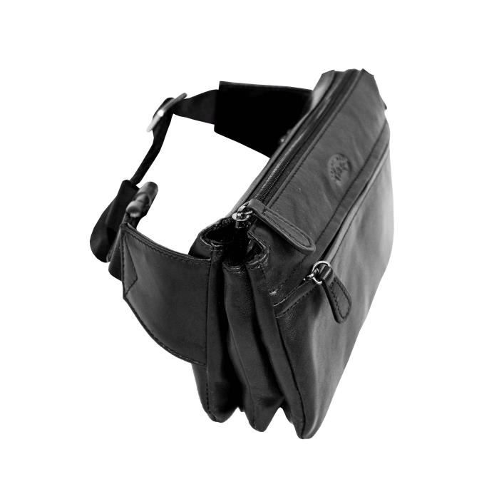 FRANCINEL Sac banane en cuir souple réf 1168 noir Noir Cdiscount