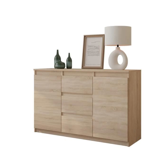 Commode 4 tiroirs Amber Blanc et Bois