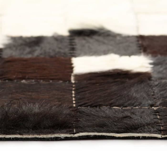 Tapis En Véritable Peau De Vache Noir Et Blanc – Taille M – Moderne Et écologique