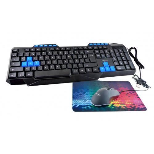 Kit Gaming – INOVALLEY – Clavier Souris et Tapis – Filaire – USB – Noir