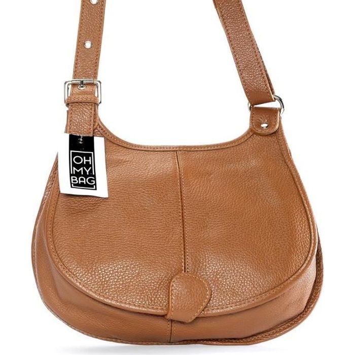 Sac En Cuir Véritable Accessoires & Daz Couleur Cognac - Porté épaule Ou Bandoulière - Neuf