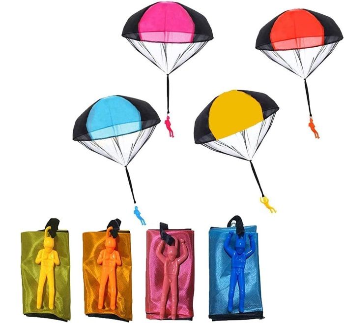 4pcs Jouet de parachute Jouet de lancement sans enchevêtrement jouet
