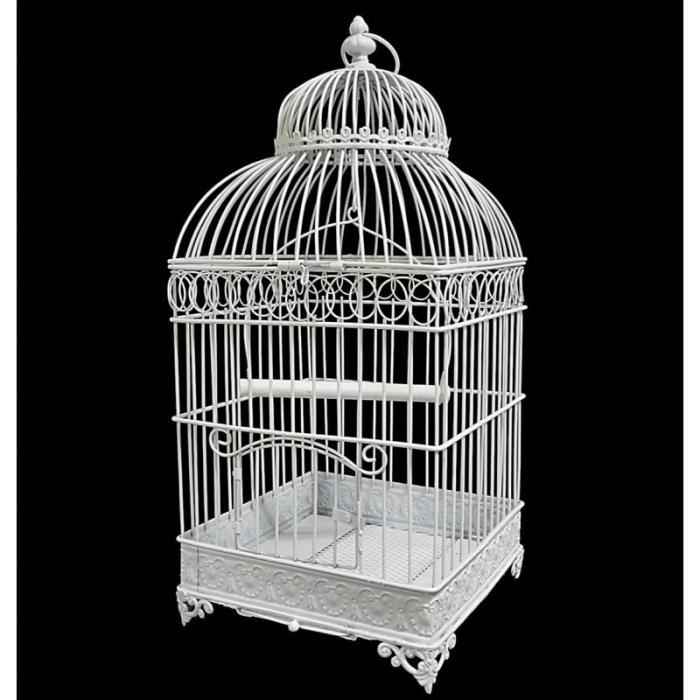 Petite Cage à Oiseaux de Jardin Intérieur Extérieur Carrée en Fer