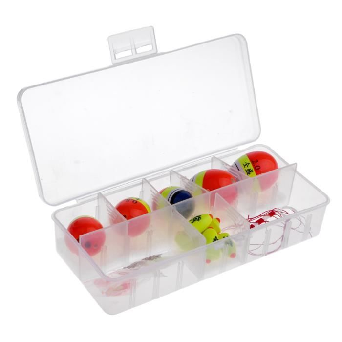 Flotteurs De Pêche En Eau Douce,10 Tubes De Bouée,1 Sac De Crochets,1