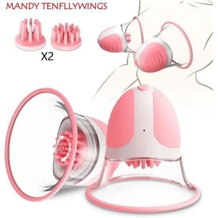 Masseur Electrique de Sein,Pinces a seins,Masseur de stimulation par  aspiration,vibromasseur de seins avec 10 Modes de Rotation