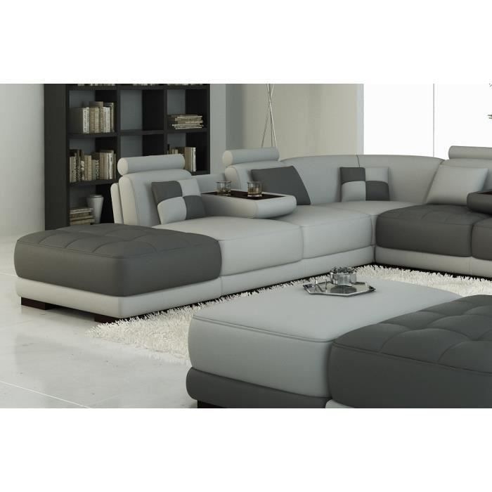 Canapé Dangle En Cuir Italien 78 Places Elixir Gris Clair