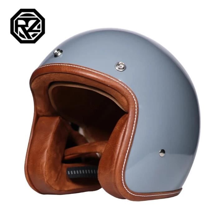 Casque Jet Moto Vintage Homologué ECE/DOT - Style Rétro 3/4 Pour Homme Et Femme
