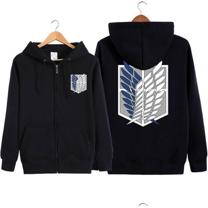 KJYAYA Pull Unisexe pour Homme Femme Sweat /à Capuche Attack on Titan Sweats /à Capuche avec Cordon De Serrage /à Manches Longues Et Grande Poche Kangourou