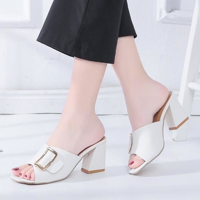 mules a talons hauts pas cher