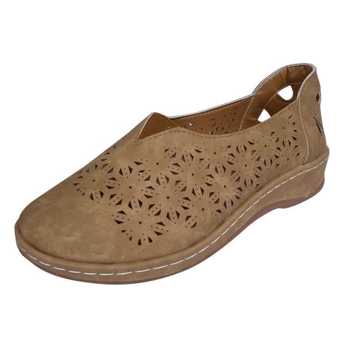 Sandales à Talons Compensés En Bambou - Marron Clair, Pointure 38 US, Occasion