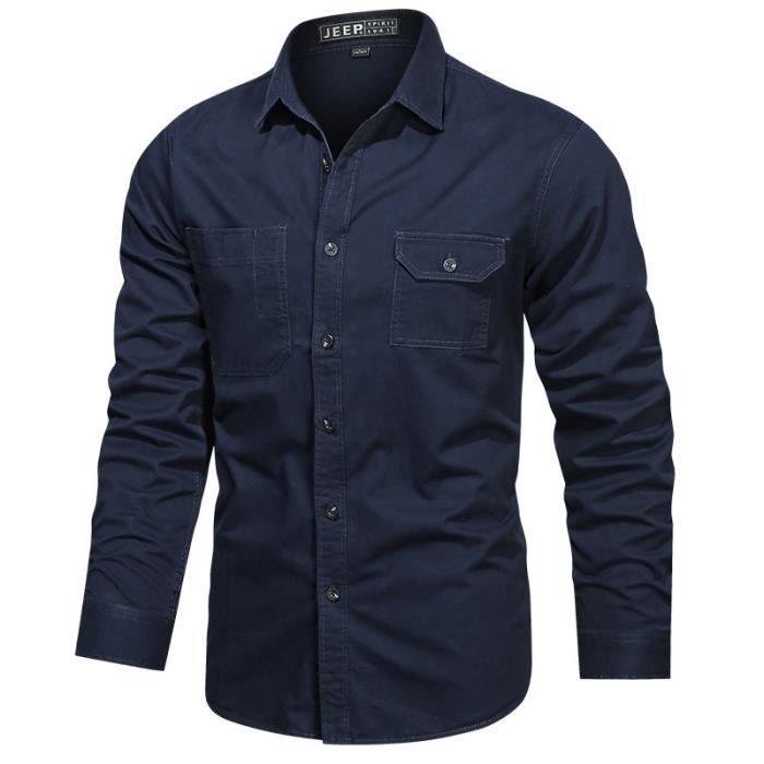 Chemise Homme Coton Manches Longues - Coupe Décontractée, Respirante, Plusieurs Couleurs - Idéale Quotidien, Bureau, Sortie