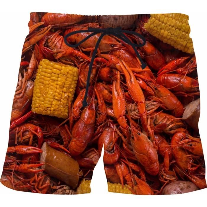 WFSWG Short De Plage Imprimé 3D Crâne Rétro Pour Hommes