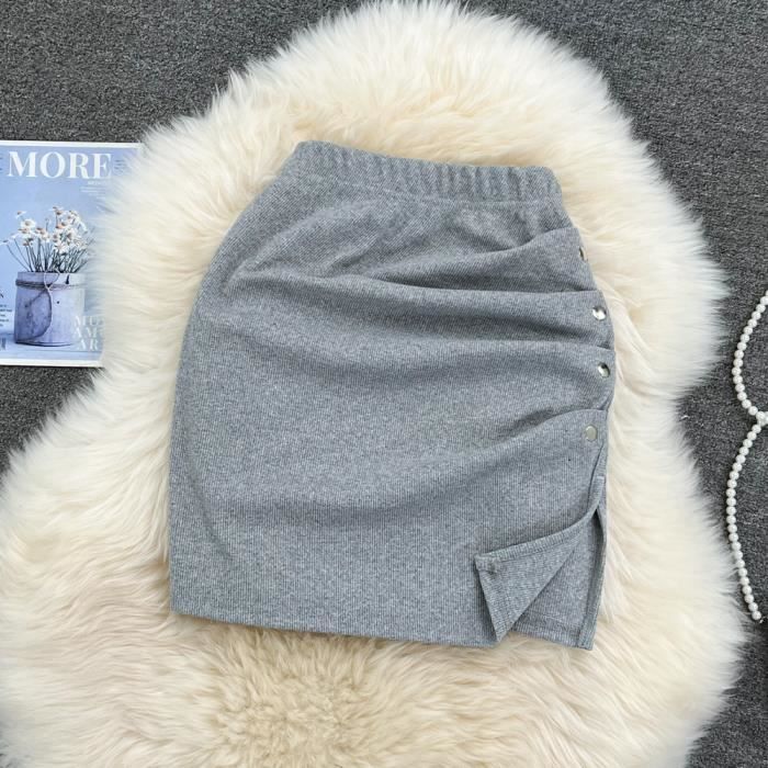 Jupe Mini Bandoulière Femme - Coupe A-Line, Taille élastique, Fermeture Zip