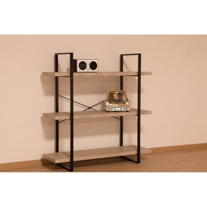 Etagere Shelves Type Industrielle Bois Et Metal 3 Niveaux 33 Noir Achat Vente Meuble Etagere Etagere Shelves Type Cdiscount