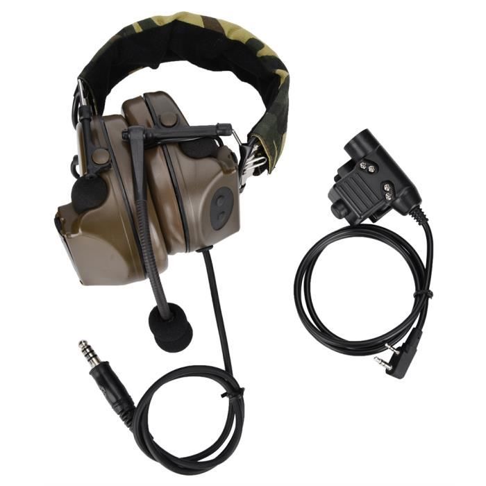 Casque électronique Tactique Bluetooth Sinairsoft Avec Réduction De Bruit Active - Double Bouchon, Batterie Intégrée 480mAh, Pour Chasse
