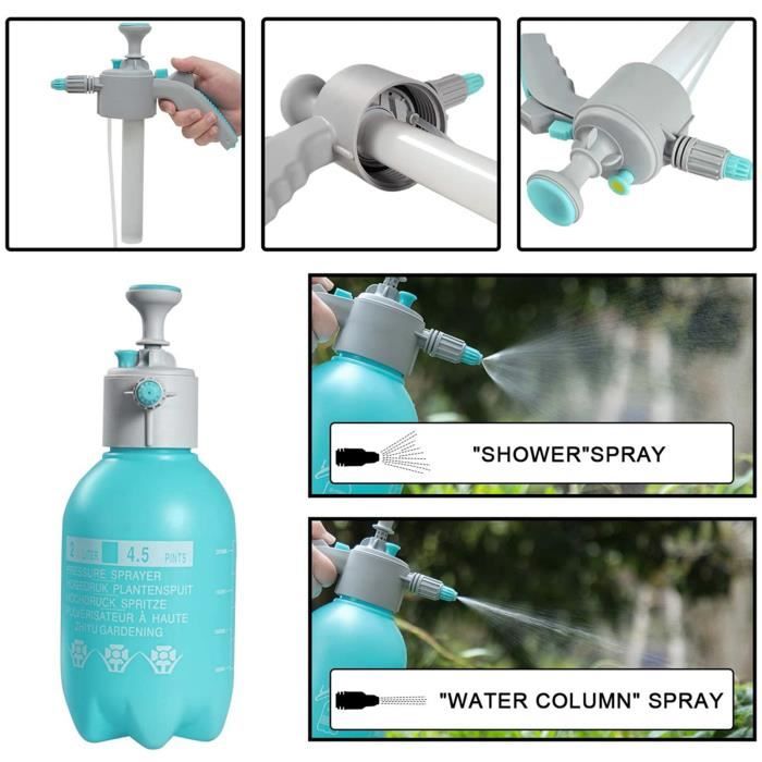 Lot De 2 Arrosoirs à Main Pulvérisateurs 2L – Pour Jardinage, Arrosage Et Nettoyage, Pression Manuelle - 6