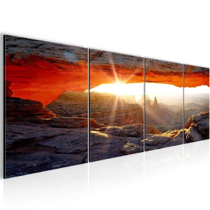 Runa Art - Tableau Montagnes Paysage 200 X 100 Cm 5 Parties XXL