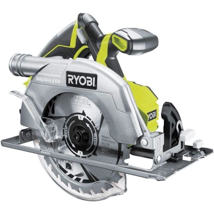 RYOBI - Scie Circulaire Electrique Sans Fil Sur Batterie 18V ONE+ Brushless 60mm - Bonne Autonomie et Confort d'Utilisation -