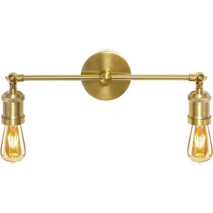 Applique Murale 2 Flammes Vintage Noir – Bras Long Oscillant, Douille E14, Interrupteur Rotatif, Pour Bar, Salon, Couloir - 13
