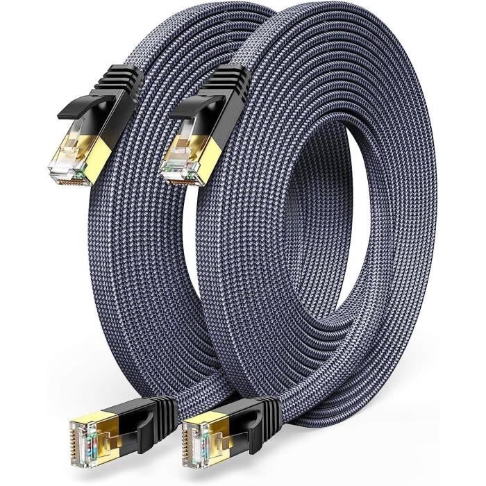 Câble D'extension Ethernet Cat6 Dutevolns 2m (2 Pack) - Connecteur Mâle/femelle, Gigabit, Pour PC, Mac, Routeur, Console