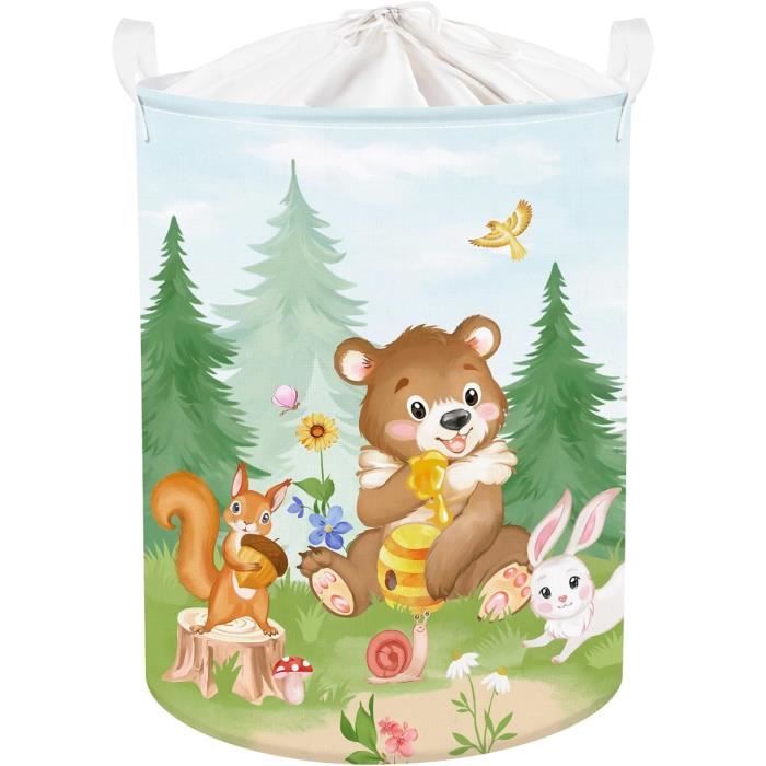 Clastyle 45l Corbeilles À Linge Blanc Tigre Garçon Fille Paniers Sale Enfants Pliables Rond