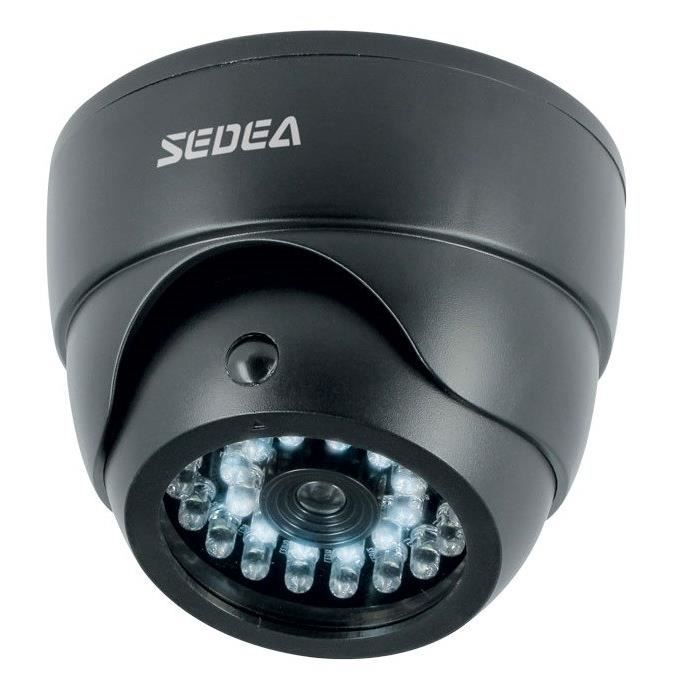 SEDEA Caméra de surveillance factice dôme avec détecteur de mouvement