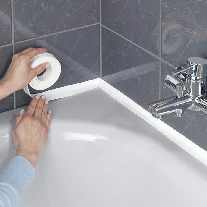 SHOP-STORY - Rouleau de Joints Adhésifs Cuisine et Salle de Bain Épaisseur 2.2cm Longueur 3.2m Blanc