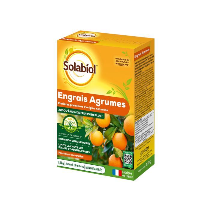 SOLABIOL SOAGY15 Engrais Agrumes 1 5 Kg Utilisable en Agriculture Biologique