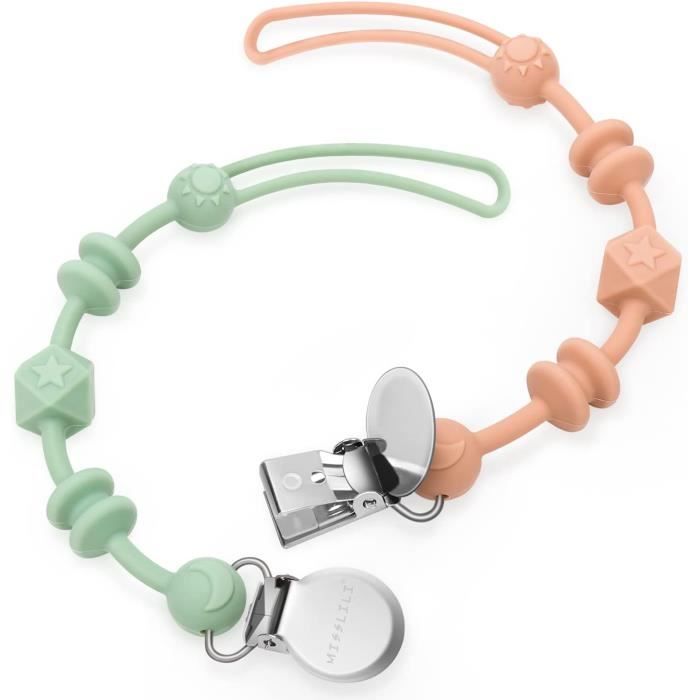 Lot de 2 Silicone Pacifier Chain, Douce et Flexible, Durable–Haute ...